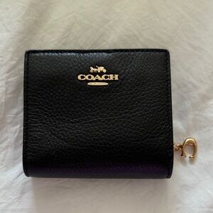 Coach Black Leather Key & Card Holder